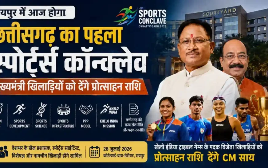 रायपुर में आज होगा छत्तीसगढ़ का पहला स्पोर्ट्स कॉन्क्लेव, मुख्यमंत्री खिलाड़ियों को देंगे प्रोत्साहन राशि