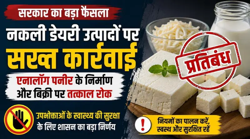 छत्तीसगढ़ में नकली डेयरी उत्पादों पर सख्त कार्रवाई, एनालॉग पनीर के निर्माण और बिक्री पर तत्काल रोक