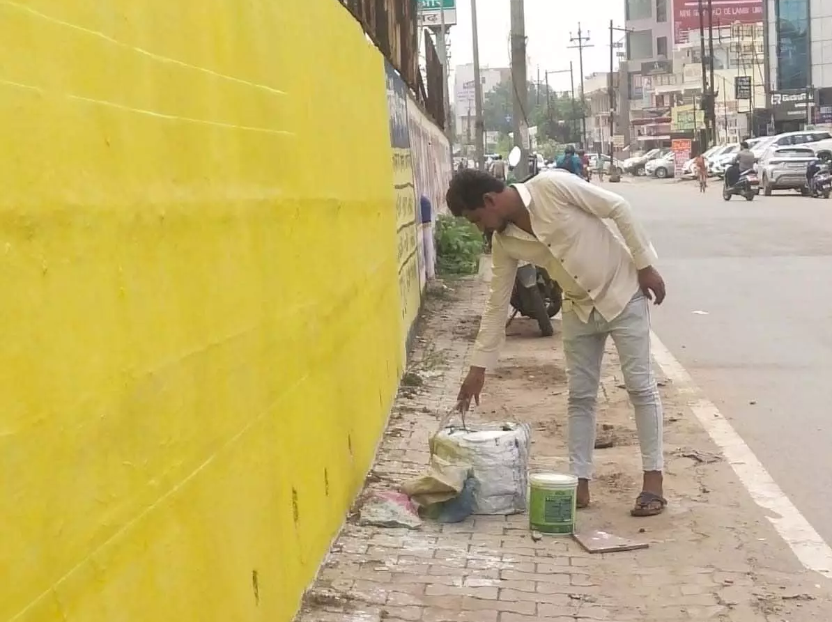रायपुर में सार्वजनिक ओवरब्रिज पर अनधिकृत पेंटिंग पर एक्शन: निगम ने तुरंत रुकवाया काम, सामग्री जब्त