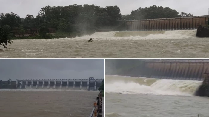 धमतरी में बारिश से जलाशय लबालब, गंगरेल के 10 गेट खुले; महानदी में छोड़ा गया 54,950 क्यूसेक पानी, गांवों में अलर्ट
