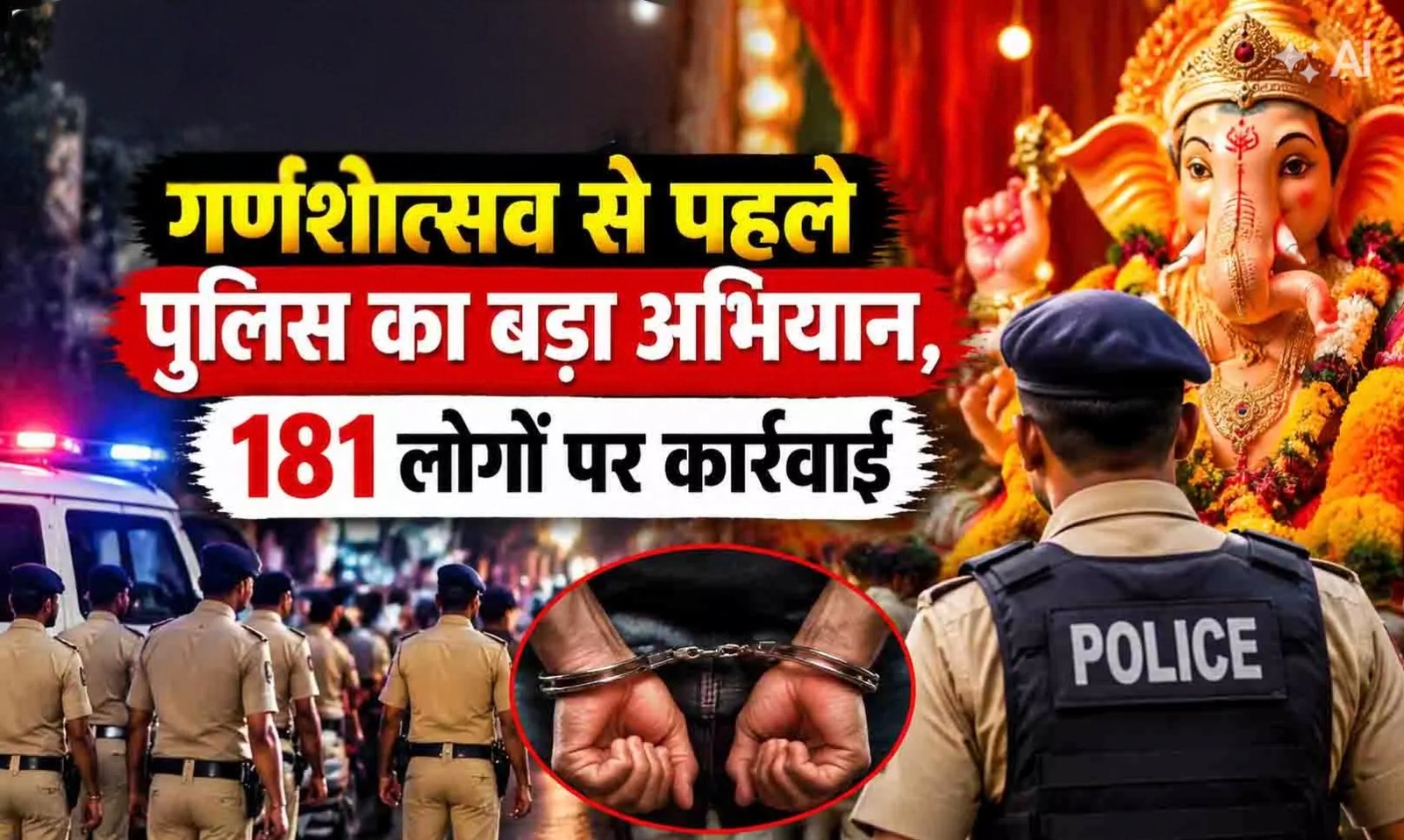 गणेशोत्सव से पहले रायपुर पुलिस का बड़ा अभियान, 181 लोगों पर कार्रवाई; नशीली दवाएं और गांजा जब्त