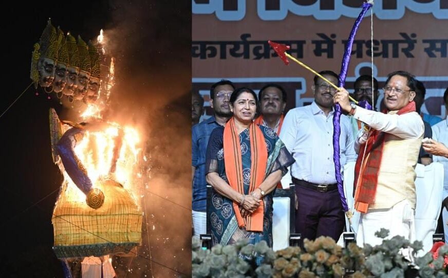 विजयादशमी सत्य और धर्म की विजय का शाश्वत संदेश, डब्ल्यूआरएस मैदान में CM विष्णु देव साय ने किया रावण दहन