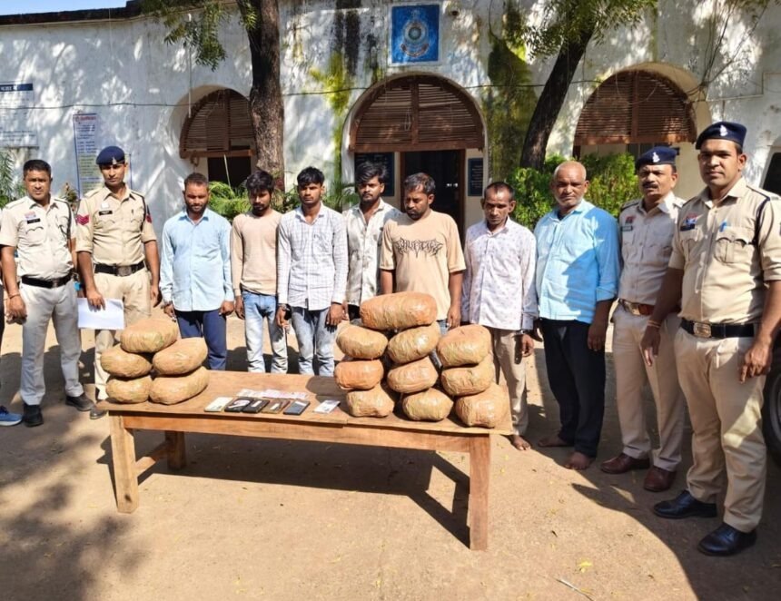 बलौदाबाजार में ऑपरेशन निश्चय के तहत बड़ी कार्रवाई, 30 किलो गांजा के साथ प्रयागराज के 7 आरोपी गिरफ्तार