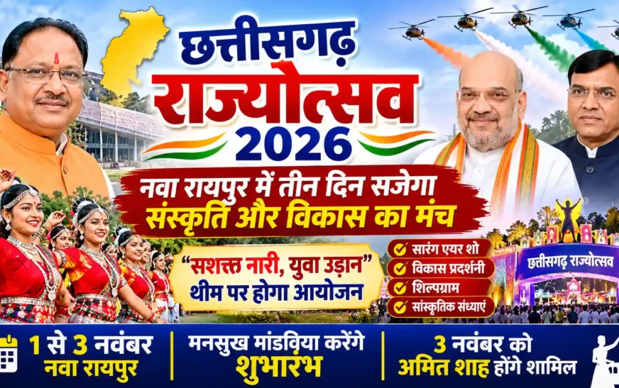 ‘सशक्त नारी, युवा उड़ान’ थीम पर मनेगा छत्तीसगढ़ राज्योत्सव, सारंग एयर शो से लेकर बॉलीवुड कलाकारों की प्रस्तुतियां होंगी आकर्षण